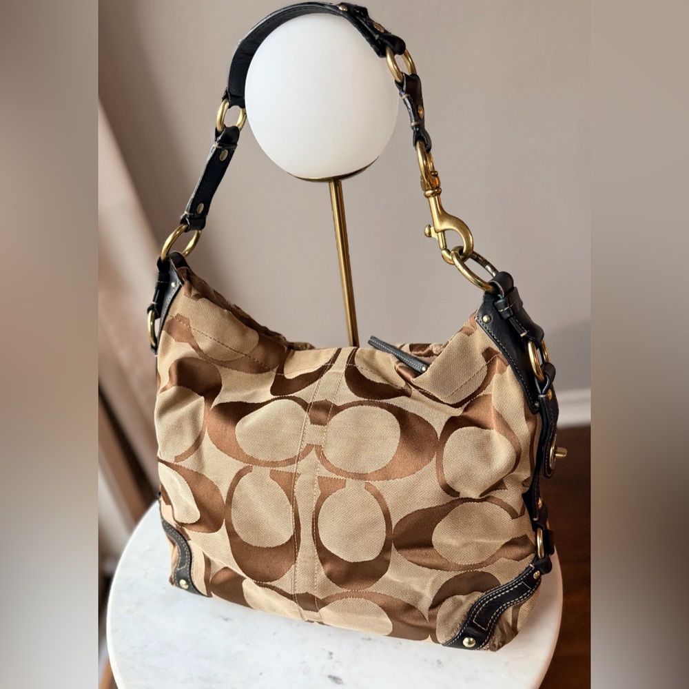 Y2K Coach Signature Carly Hobo Bag